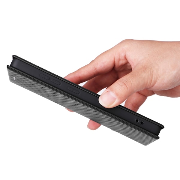 SKALO Samsung S25 Ultra Carbon Fiber Plånboksfodral - Svart Svart