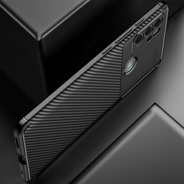 SKALO Moto G60S Carbon Fiber TPU-skal - Svart Svart
