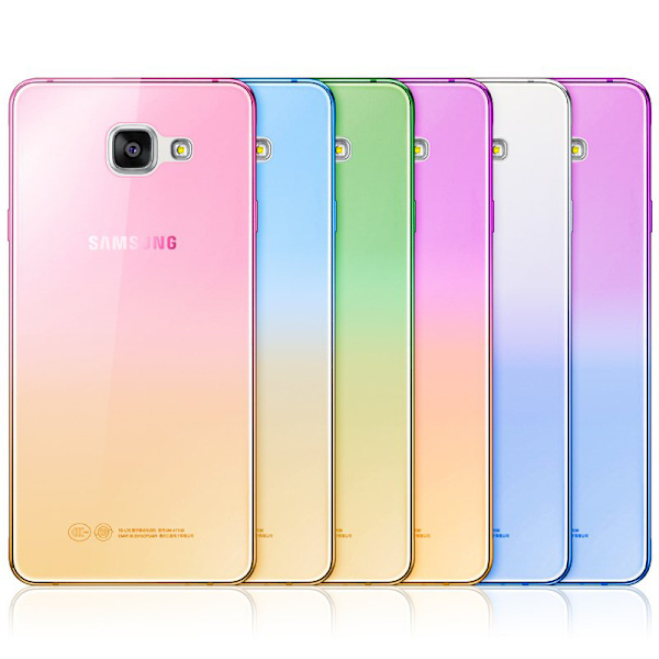 Gradient färgade Silikon TPU-Skal till Samsung S6 Edge - Olika färger MultiColor Lila/Gul