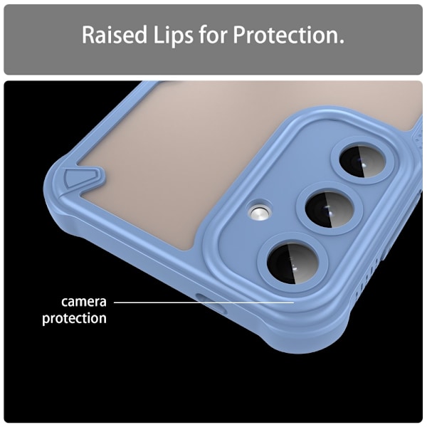 SKALO Samsung S25+ Armor Hybrid Frosted Suojakuori - Sininen Blue