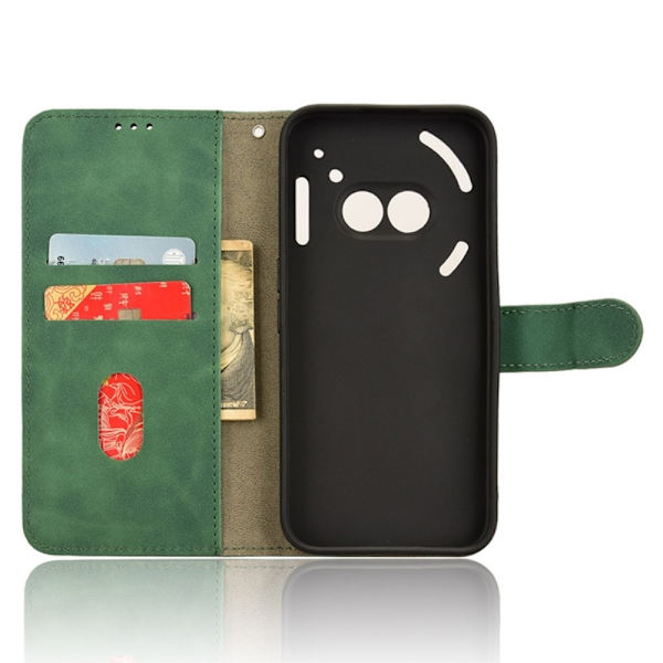 SKALO Nothing Phone (2a) Plus Matt PU-Läder Plånboksfodral - Grön Grön