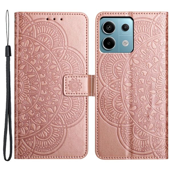 SKALO Xiaomi Redmi Note 13 Pro 5G Mandala Plånboksfodral - Roséguld Rosa guld