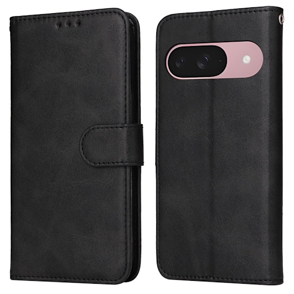 SKALO Google Pixel 9a PU-læder Flip Cover - Vælg farve Black