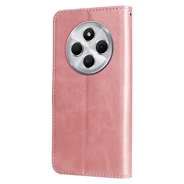 SKALO Xiaomi Redmi 14C Klassiskt Plånboksfodral med dragkedjefack - Rosa Rosa