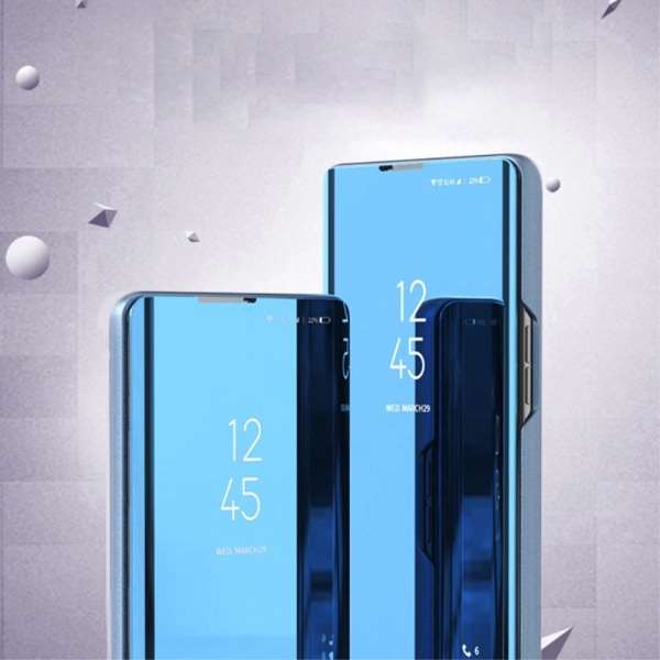 SKALO Samsung A54 5G Clear View Mirror Lompakko - Hopea Silver