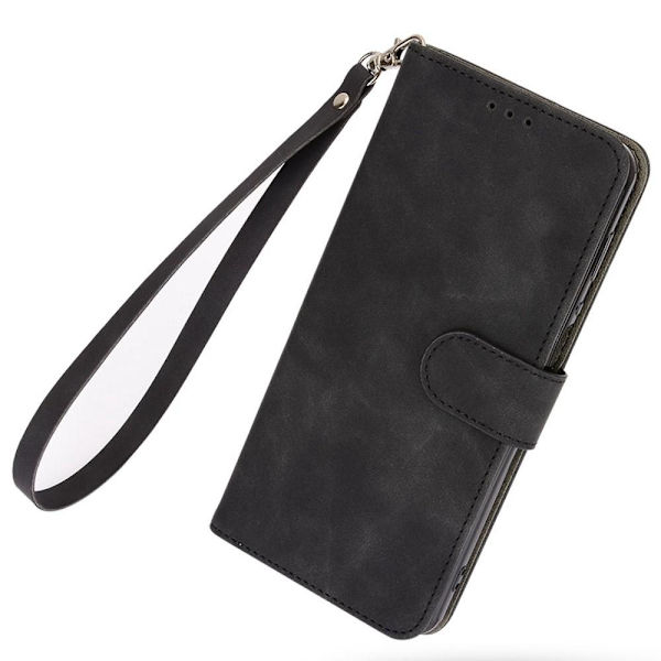 SKALO Motorola Moto G52 Matt PU-læderpungetui - Sort Black