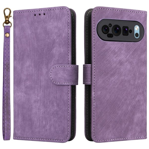 SKALO Google Pixel 9 Pro XL Flip Cover m. pung i PU-læder - Lilla Purple