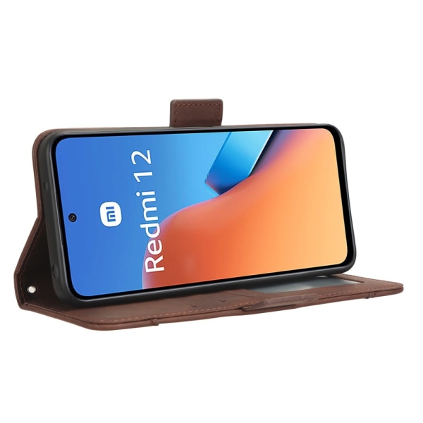 SKALO Xiaomi Redmi 12 4G/5G 6-FACK Plånboksfodral - Brun Brun