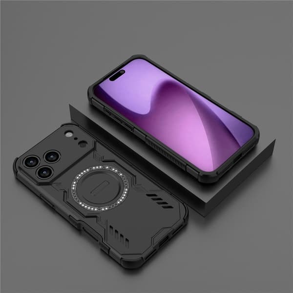 SKALO Armor Ventilated Heat Dissipation Cover til iPhone 18 Pro Max - Sort Black