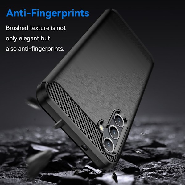 SKALO Samsung A14 4G/5G Armor Carbon Stødsikker TPU-cover - Vælg farve Black