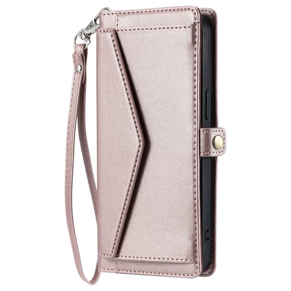 SKALO PU-Läder Envelope Plånboksfodral för Xiaomi Redmi Note 17 Pro Max - Roséguld Rosa guld