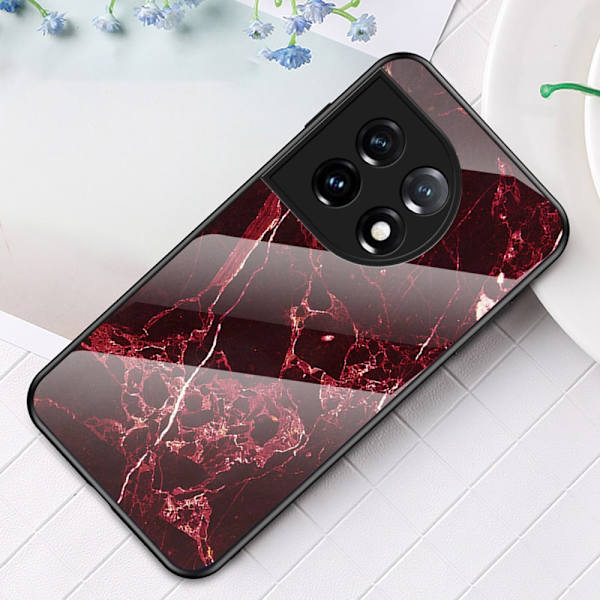 SKALO OnePlus 11 5G Marmor Härdat Glas TPU-skal - Motiv 5 multifärg