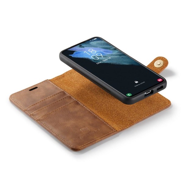 DG MING Samsung S22 2-in-1 magneettinen lompakkokotelo - ruskea Brown