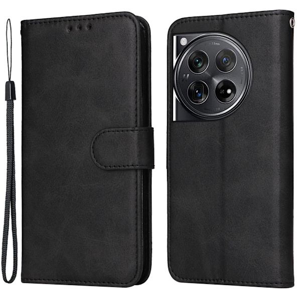 SKALO OnePlus 12 5G PU-Läder Plånboksfodral - Fler färger Svart