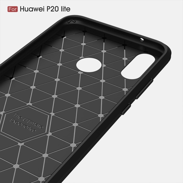 Stødsikker Armour Carbon TPU cover Huawei P20 Lite - flere farver Black