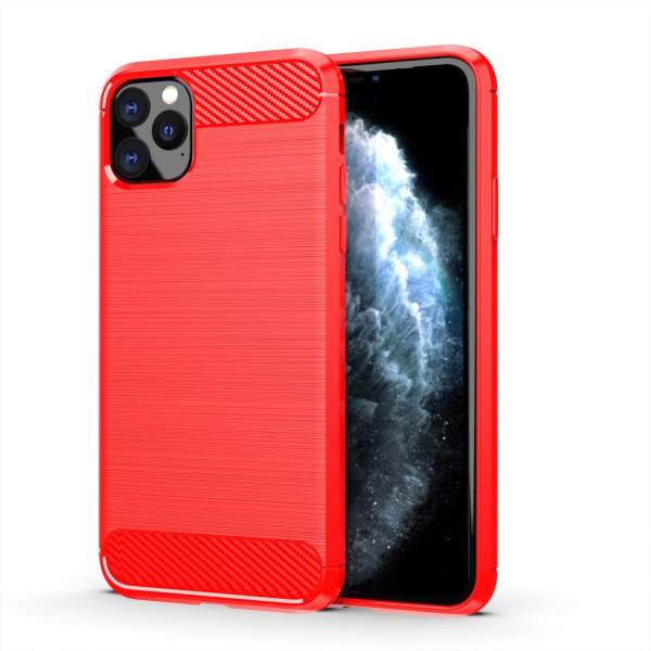 SKALO iPhone 11 Pro Armor Carbon Iskunkestävä TPU suojakuori - V Red