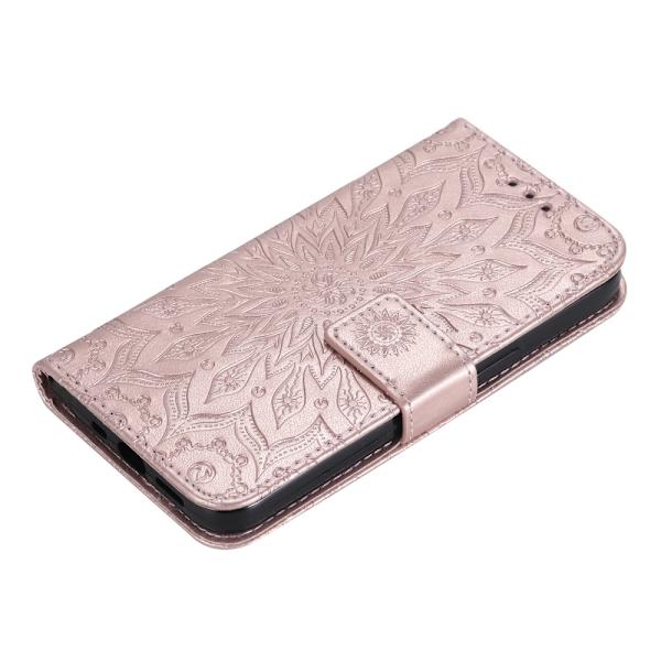 SKALO Motorola Moto G23 4G Mandala Plånboksfodral - Roséguld Rosa guld