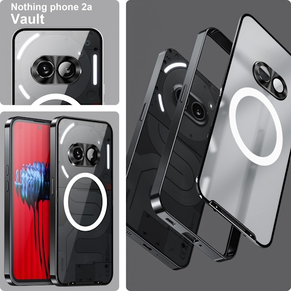 SKALO Nothing Phone (2a) Plus Magic Shield Metall Magnetring - Svart Svart