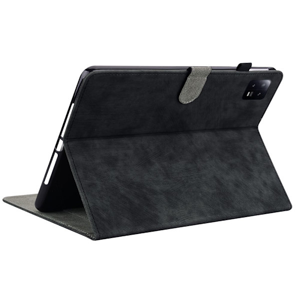SKALO Xiaomi Pad 6 Cute Tiger PU-læder Flip Cover - Sort Black