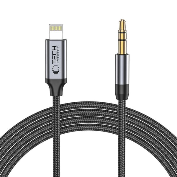 Tech-Protect UltraBoost Lightning til 3.5mm kabel 1m - Sort Black