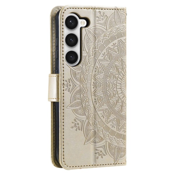 SKALO Samsung S23 Plus Mandala Flip Cover - Guld Gold