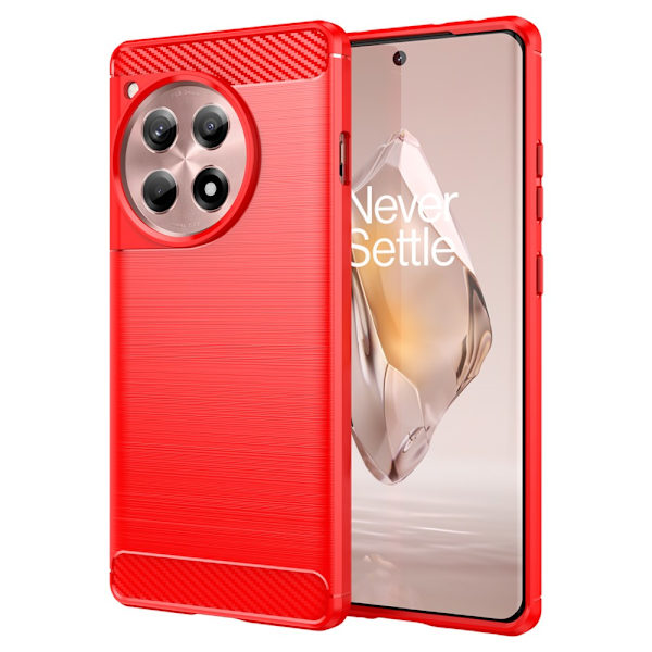 SKALO OnePlus 12R 5G Armor Carbon Iskunkestävä TPU suojakuori - Valitse väri Red