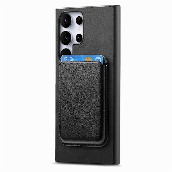 SKALO Samsung S25 Ultra 2-i-1 PU-Läder Skal+Korthållare - Svart Svart