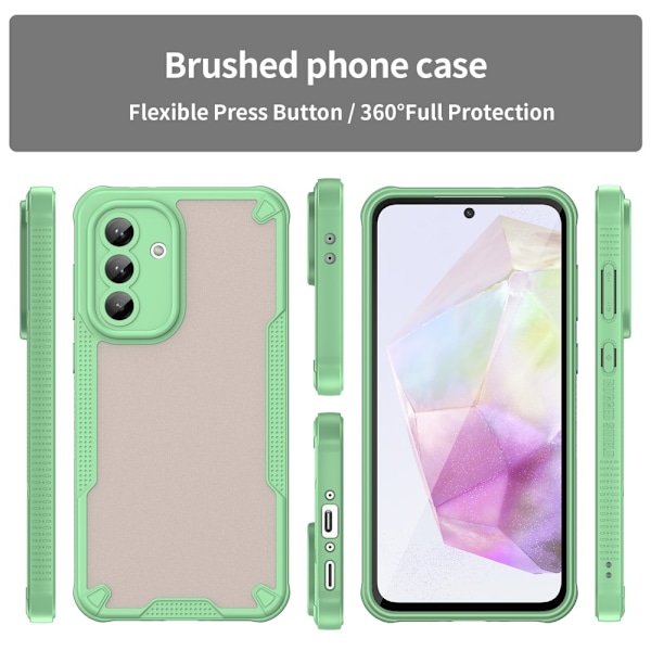 SKALO Samsung A56 5G Armor Hybrid Frosted Skal - Grön Grön