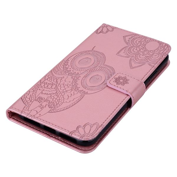 SKALO Motorola Moto G53 5G Mandala Owl Plånboksfodral - Roséguld Rosa guld