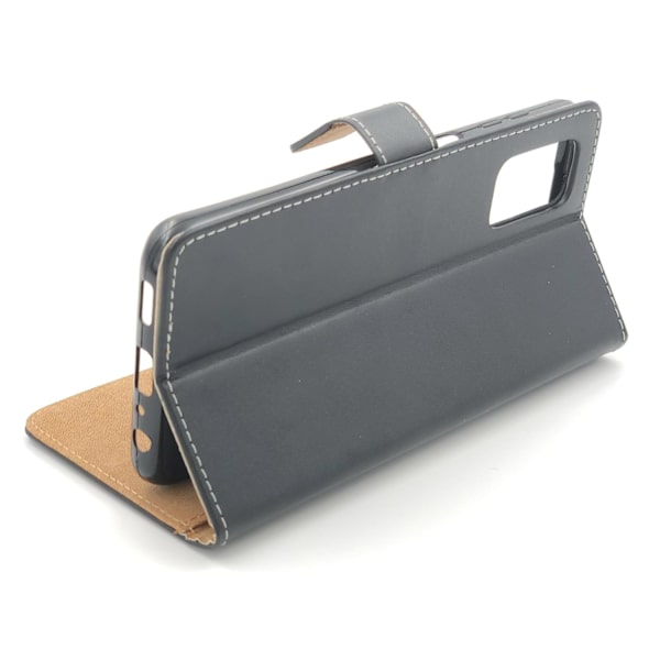 SKALO Samsung A13 4G Flip Cover m. Pung i Ægte Læder - Vælg farve Brown