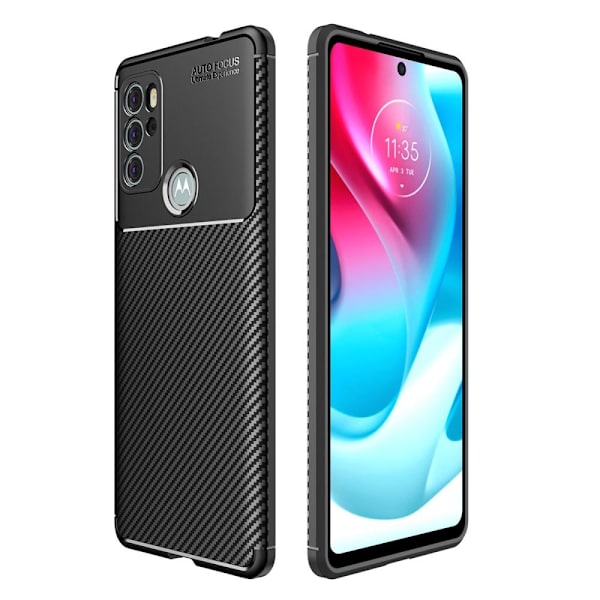 SKALO Moto G60S Carbon Fiber TPU-skal - Svart Svart