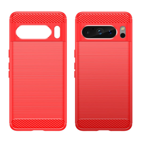 SKALO Google Pixel 8 Pro Armor Carbon Iskunkestävä TPU suojakuor Red