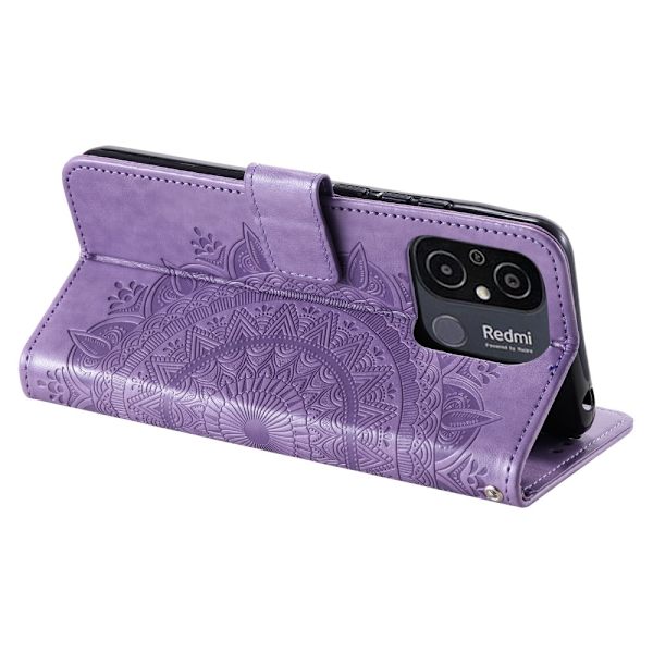 SKALO Xiaomi Redmi 12C 4G Mandala lompakkokotelo - Violetti Purple