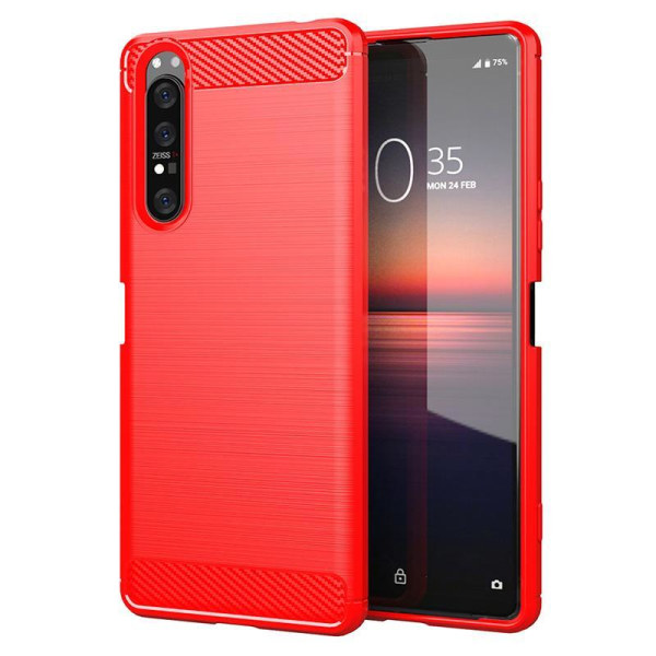 Stødsikker Armour Carbon TPU cover Sony Xperia 1 II - flere farver Red