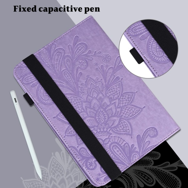 SKALO Samsung Tab S8 Mandala Flip Cover - Lilla Purple