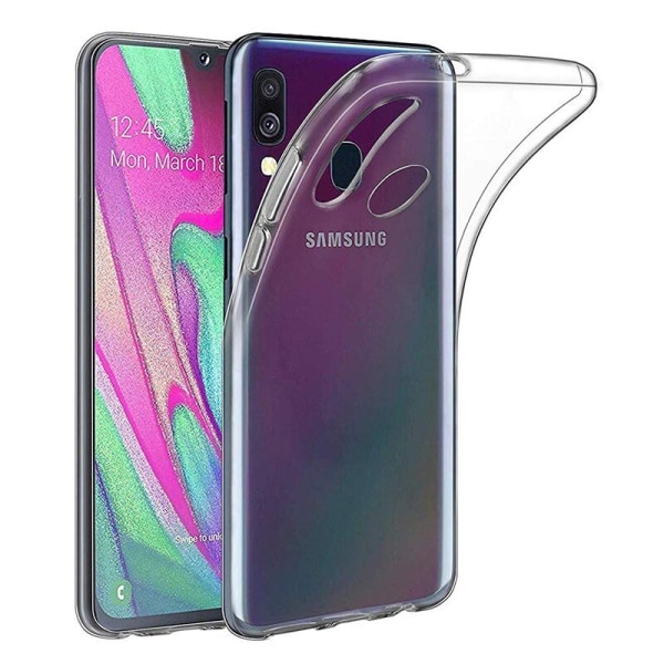 Transparent silikone TPU etui til Samsung A40 Transparent