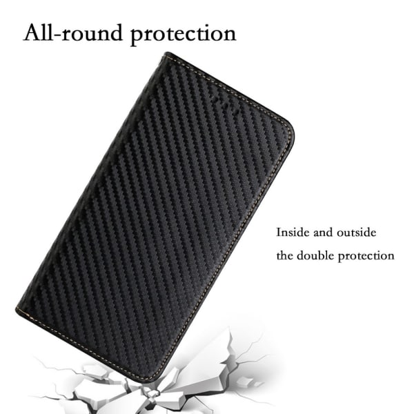 SKALO Samsung S24 Carbon Fiber Pungetui - Sort Black