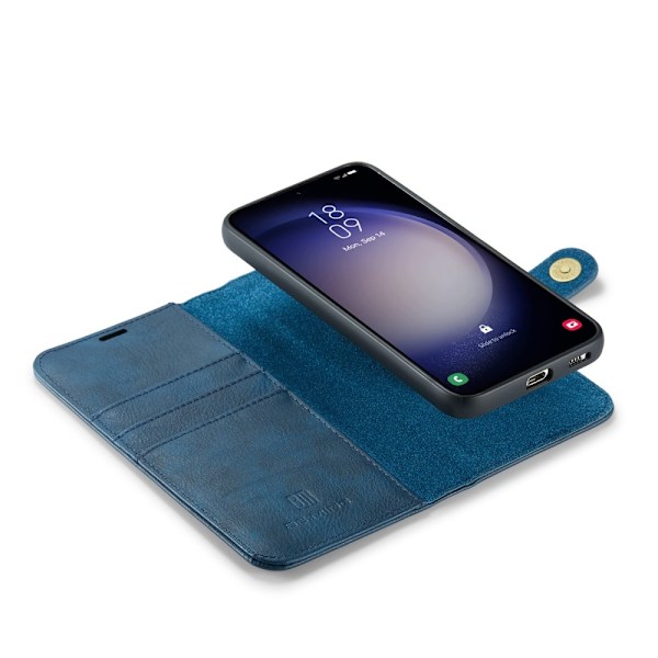 DG MING Samsung S24 FE 2-in-1 magneetti lompakkokotelo - Sininen Blue