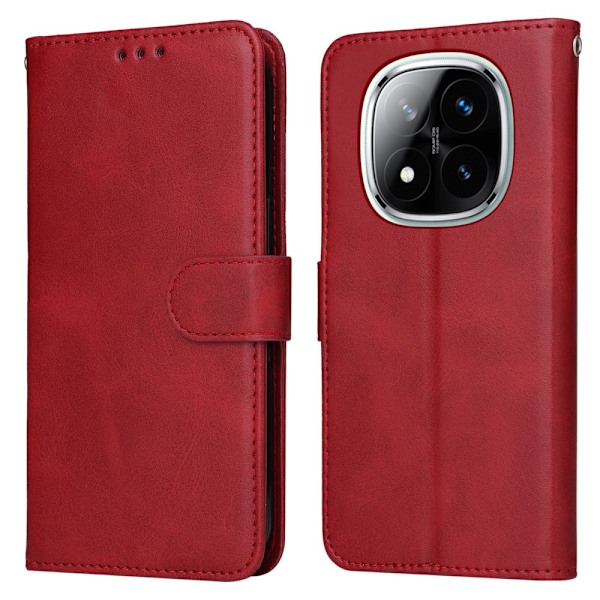 SKALO Xiaomi Redmi Note 14 Pro 5G PU-läder Plånboksfodral - Fler färger Röd