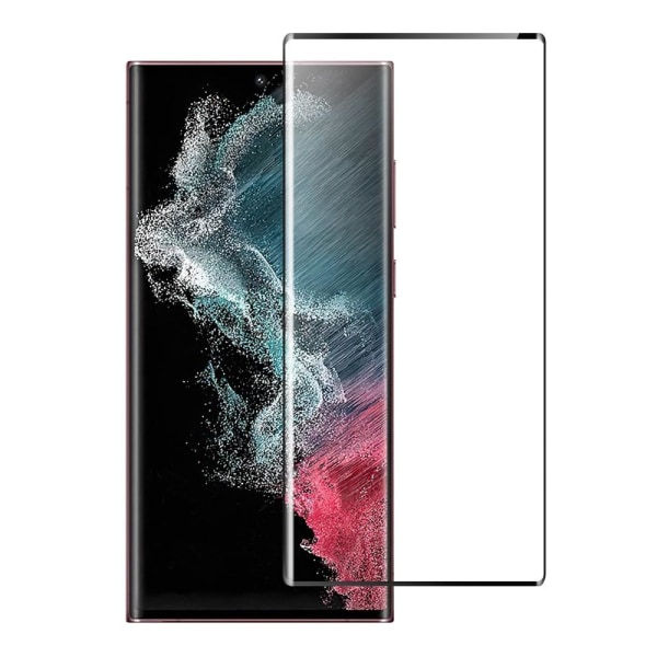 SKALO Samsung S23 Ultra Heltäckande Skärmskydd Härdat Glas - Svart - Svart Svart