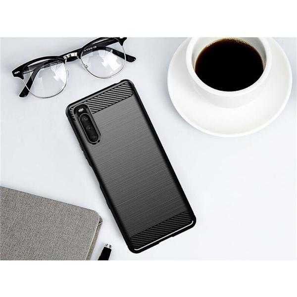 SKALO Sony Xperia 10 III Armor Carbon Stöttåligt TPU-skal - Fler färger Blå