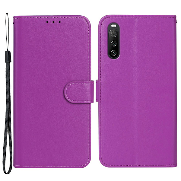 SKALO Sony Xperia 10 V Flip Cover m. pung i PU-læder - Lilla Purple
