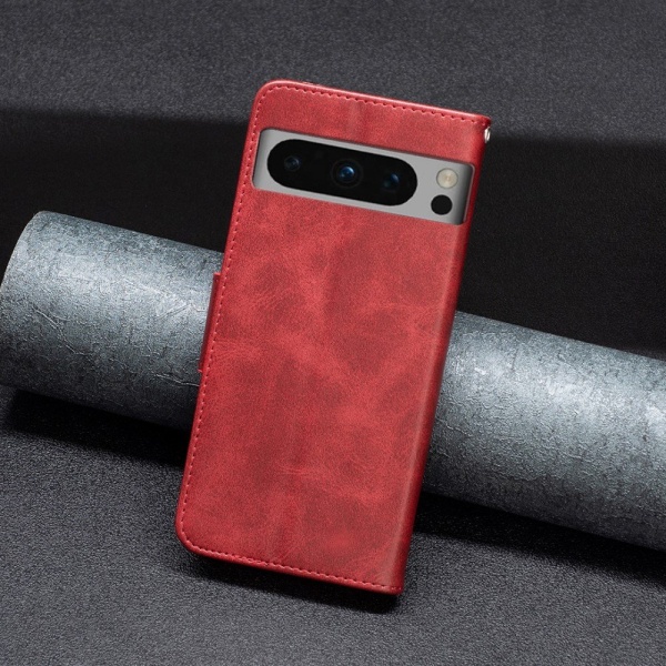 SKALO Google Pixel 8 Pro Flip Cover m. pung i PU-læder - Rød Red