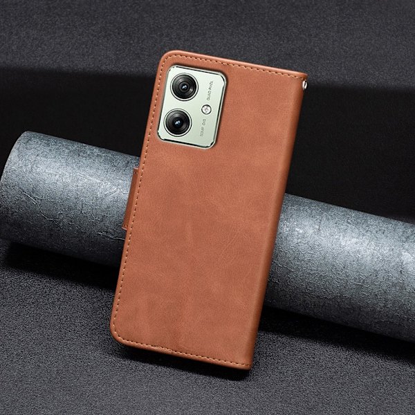 SKALO Motorola Moto G54 5G Lompakkokotelo PU-nahkaa - Ruskea Brown