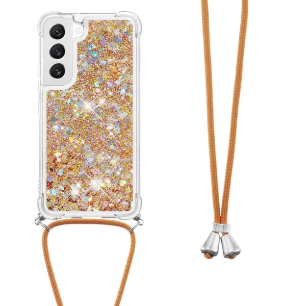 SKALO Samsung S23 Juoksuhiekka Glitter Mobile kaulapanta - Kulta Gold