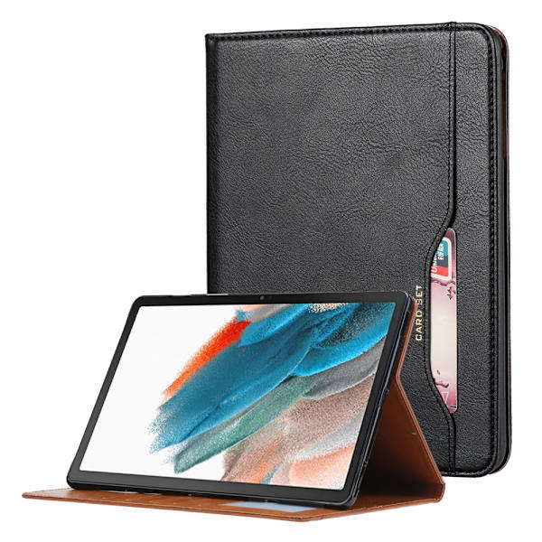 SKALO Samsung Tab A8 10.5 (2021/2022) PU-læder Flip Cover - Sort Black