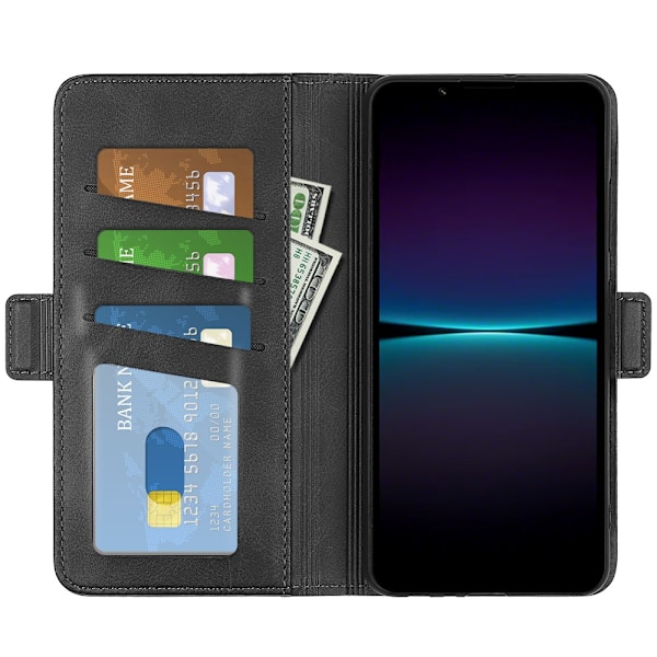 SKALO Sony Xperia 1 VI Premium Korttikotelo Suojakuori - Musta Black