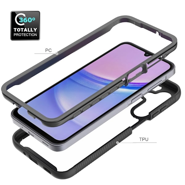 SKALO Samsung A16 Stødsikker Clear Hybrid Cover - Sort Black