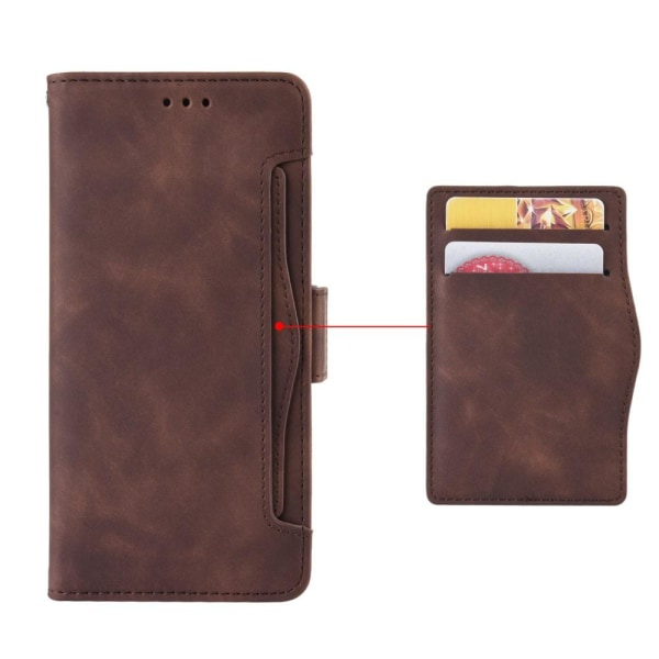 SKALO Samsung A02s / A03s 6-paikkainen lompakkokotelo - ruskea Brown