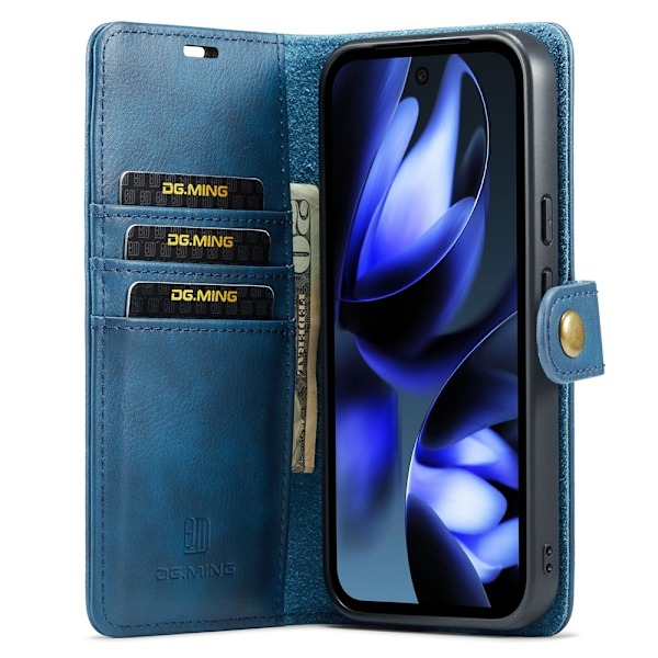 DG MING Google Pixel 9a 2-in-1 Magneetti Lompakkokotelo - Sininen Blue